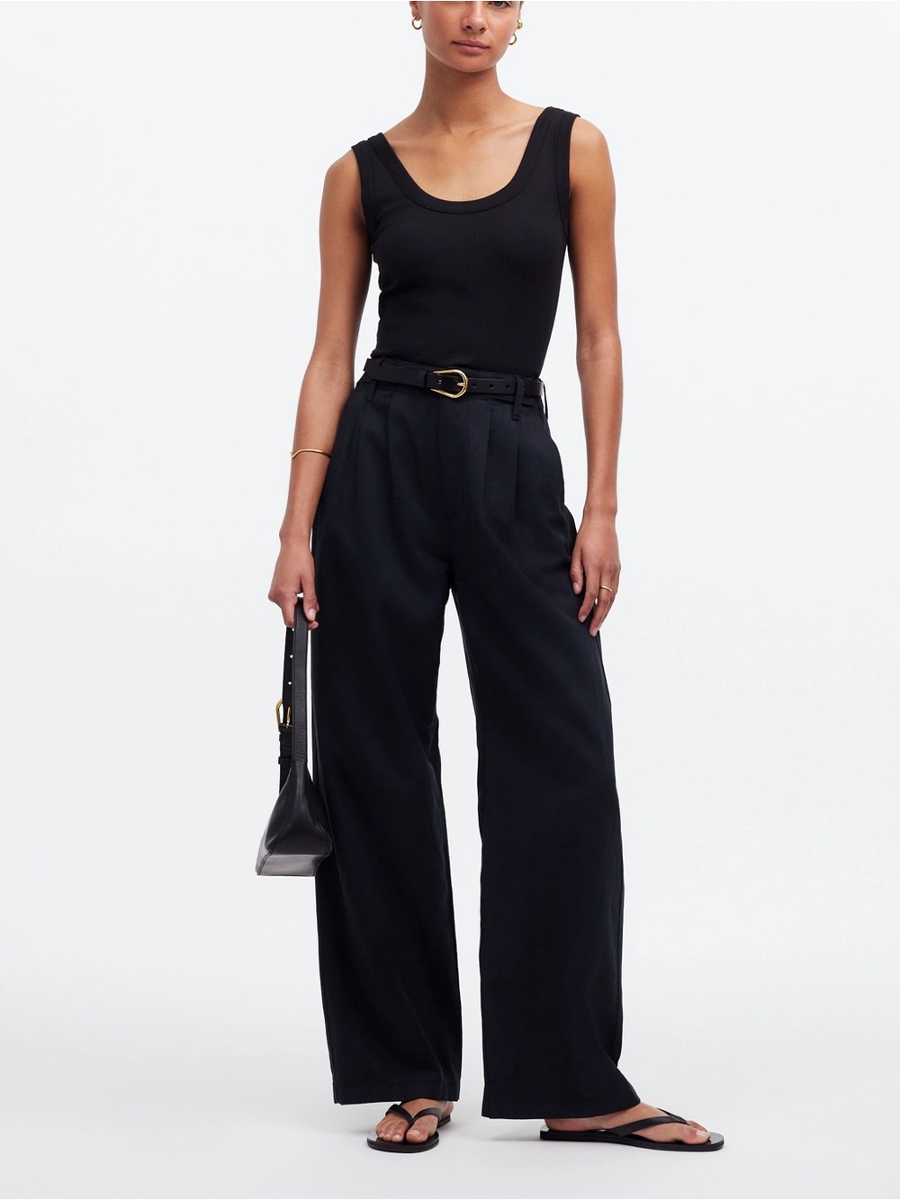 Madewell Harlow Wide-Leg Trouser in Black — Size Petite 8